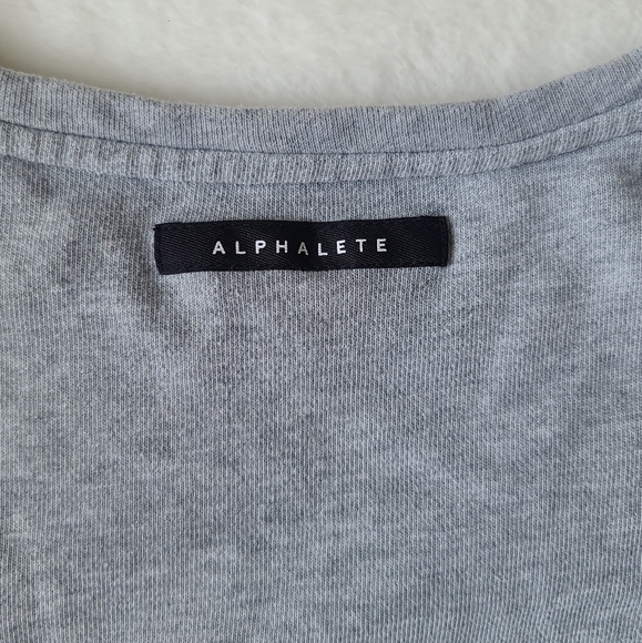 Alphalete Distressed Long Sleeve Crop Top Crewneck - Picture 7 of 14